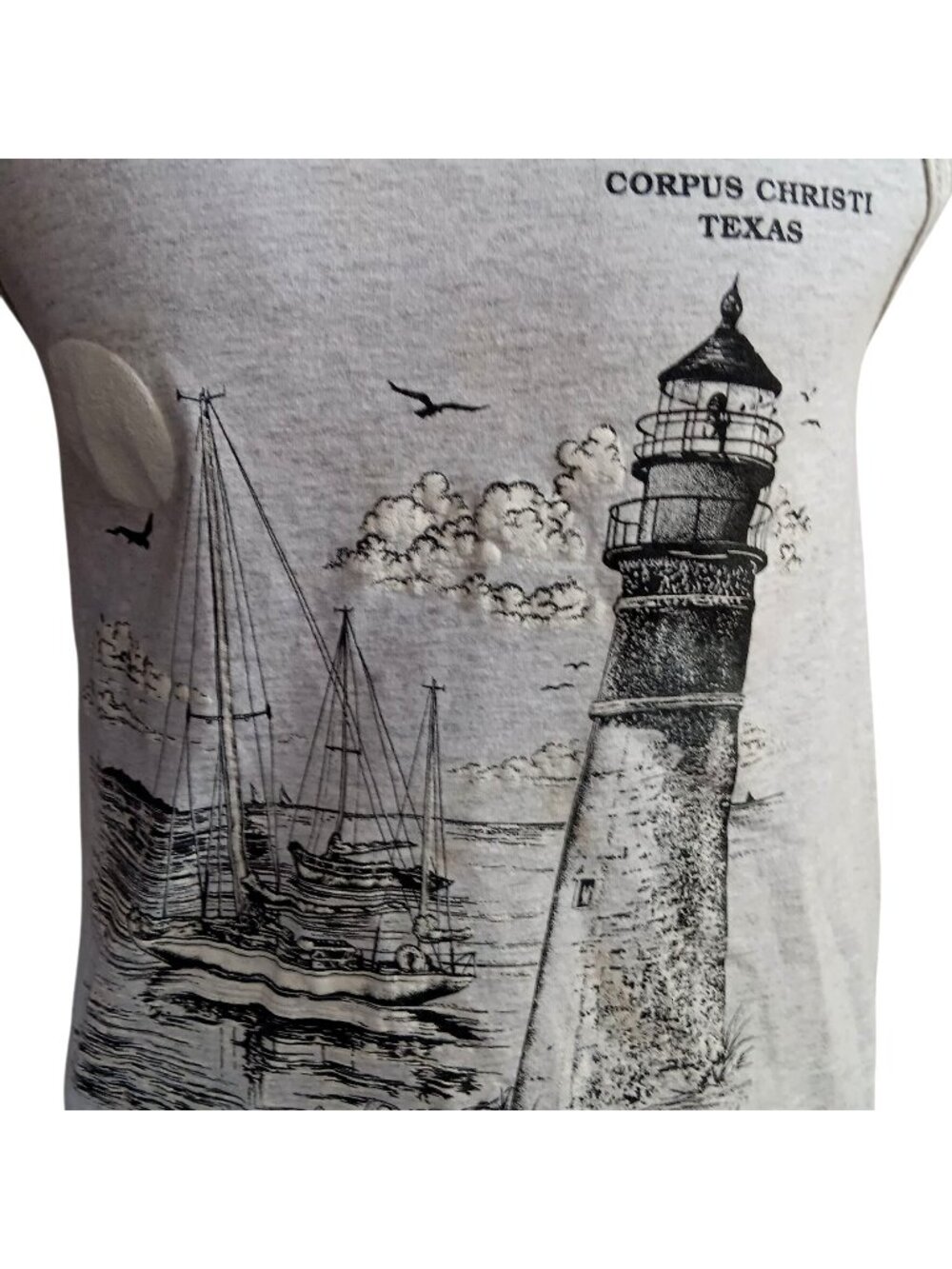 Vintage T-shirt Large Tank Single Stitch 1980's Lighthouse Corpus Christie US
